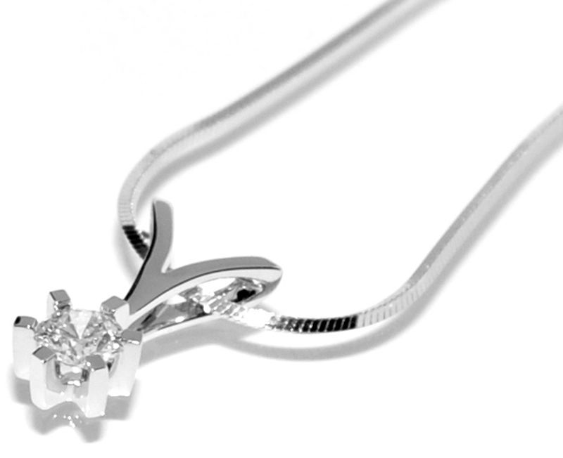 Spesialpris! Diamantanheng m/diamanter 0.60 river.si GIA (585)