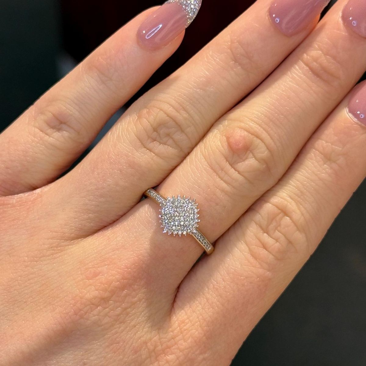 Diamantring i gult gull 0.20ct w.si